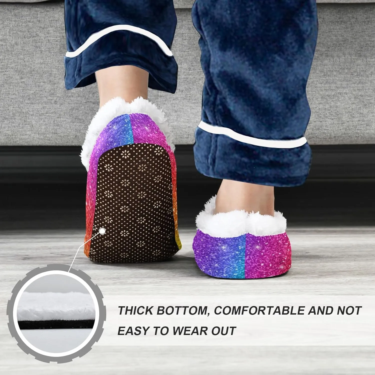 The Most Wonderful Time Kids House Slippers Red Green Buffalo Plaid Boys Closed Back Fuzzy Feet Slippers Girls Coral Fleece Slipper Socks No Skid Warm Cozy Home Slippers For Indoor Outdoor Winter