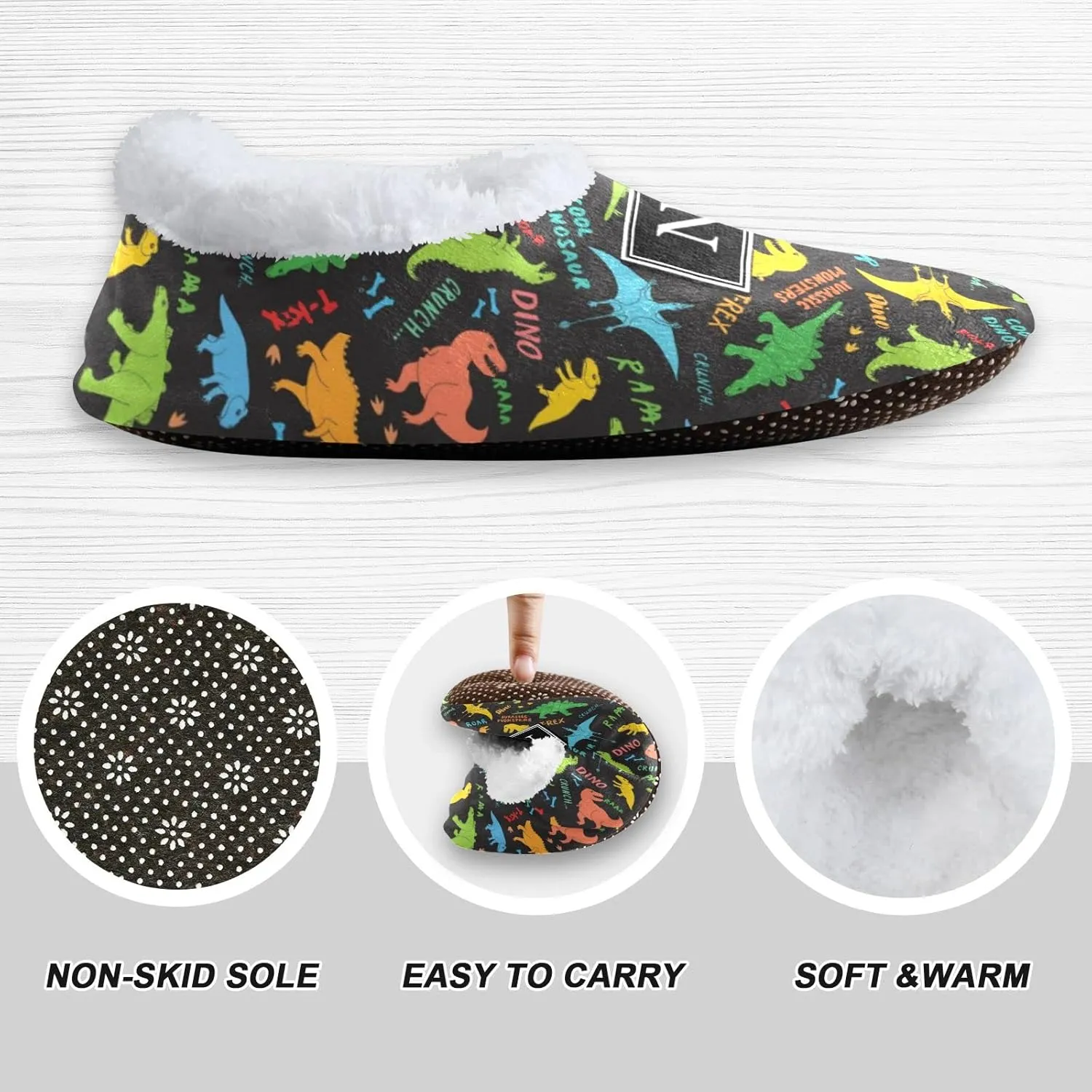 The Most Wonderful Time Kids House Slippers Red Green Buffalo Plaid Boys Closed Back Fuzzy Feet Slippers Girls Coral Fleece Slipper Socks No Skid Warm Cozy Home Slippers For Indoor Outdoor Winter