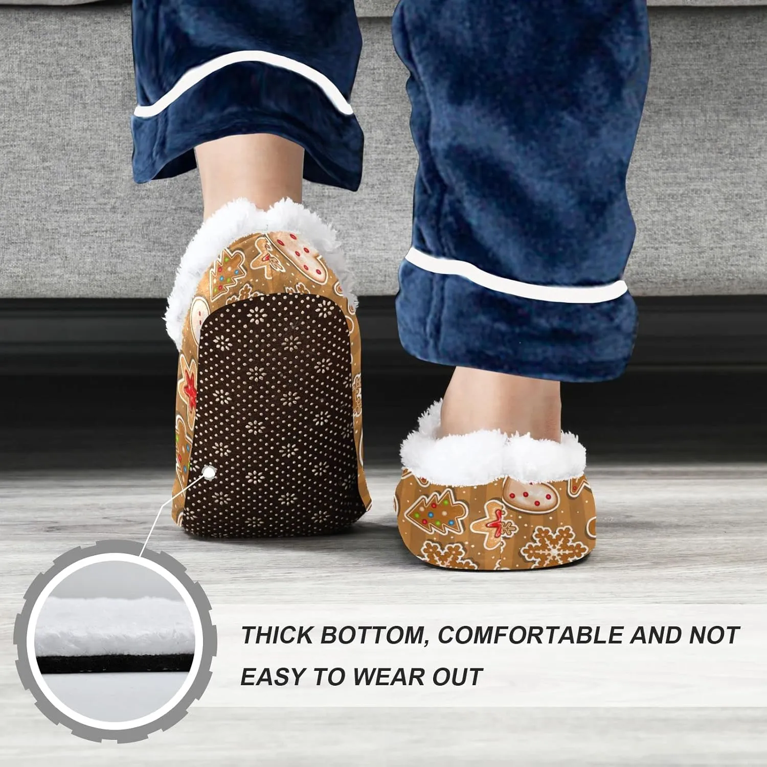 The Most Wonderful Time Kids House Slippers Red Green Buffalo Plaid Boys Closed Back Fuzzy Feet Slippers Girls Coral Fleece Slipper Socks No Skid Warm Cozy Home Slippers For Indoor Outdoor Winter