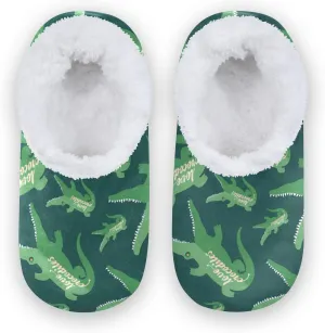 The Most Wonderful Time Kids House Slippers Red Green Buffalo Plaid Boys Closed Back Fuzzy Feet Slippers Girls Coral Fleece Slipper Socks No Skid Warm Cozy Home Slippers For Indoor Outdoor Winter