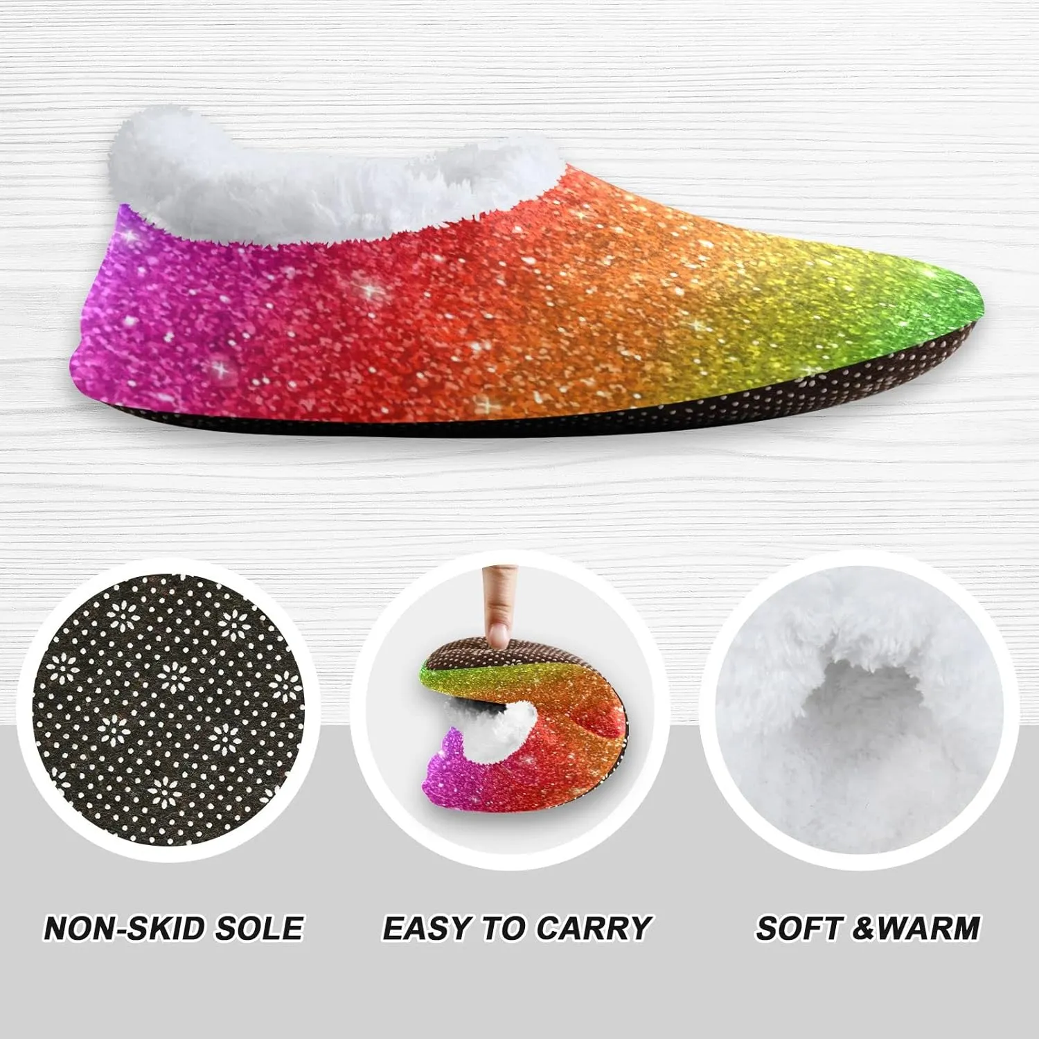 The Most Wonderful Time Kids House Slippers Red Green Buffalo Plaid Boys Closed Back Fuzzy Feet Slippers Girls Coral Fleece Slipper Socks No Skid Warm Cozy Home Slippers For Indoor Outdoor Winter
