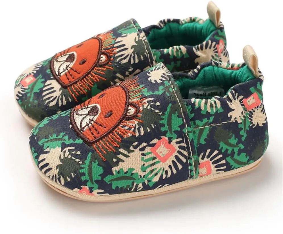 Timatego Toddler Baby Boys Girls Shoes Non Skid Slipper Sneaker Moccasins Infant First Walker House Walking Crib Shoes(6-24 Months)