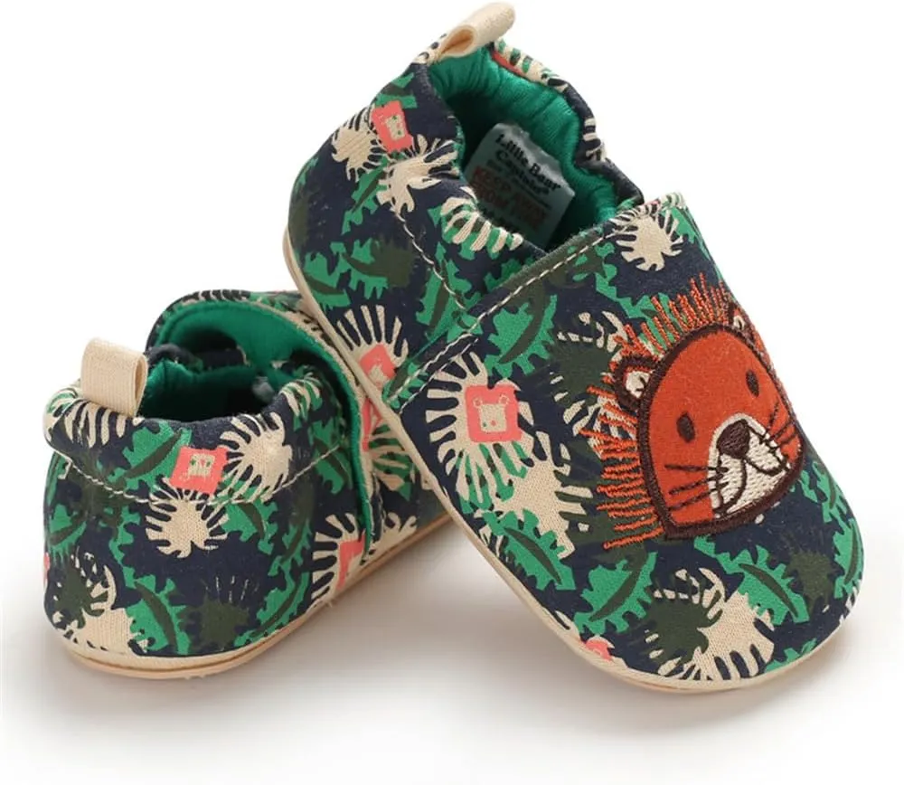 Timatego Toddler Baby Boys Girls Shoes Non Skid Slipper Sneaker Moccasins Infant First Walker House Walking Crib Shoes(6-24 Months)