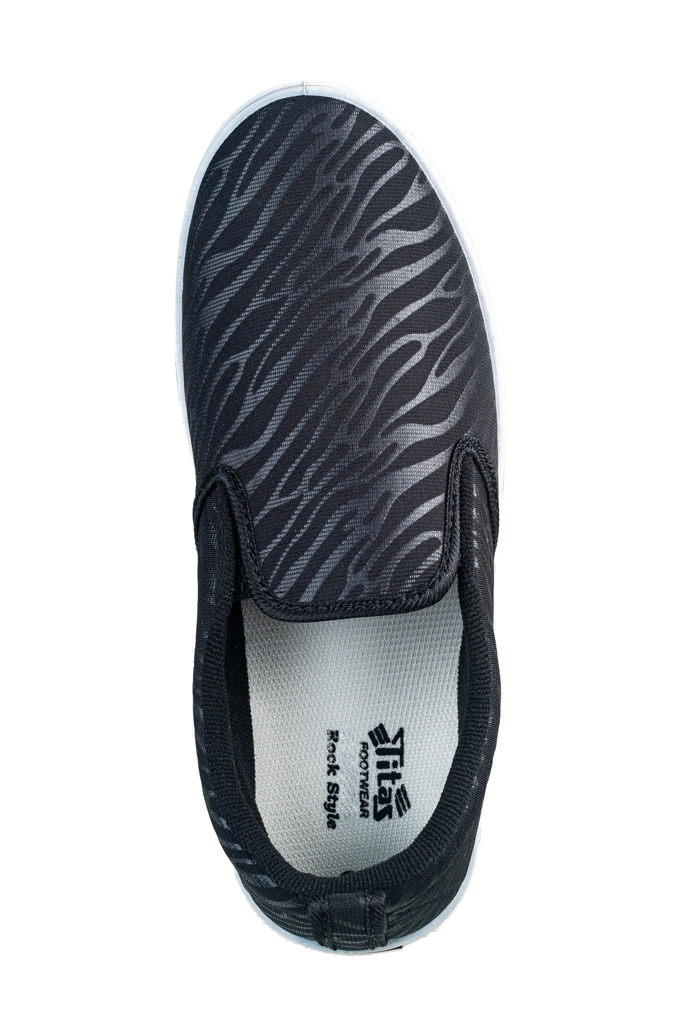 Titas Gents Black Wave Canvas Shoe