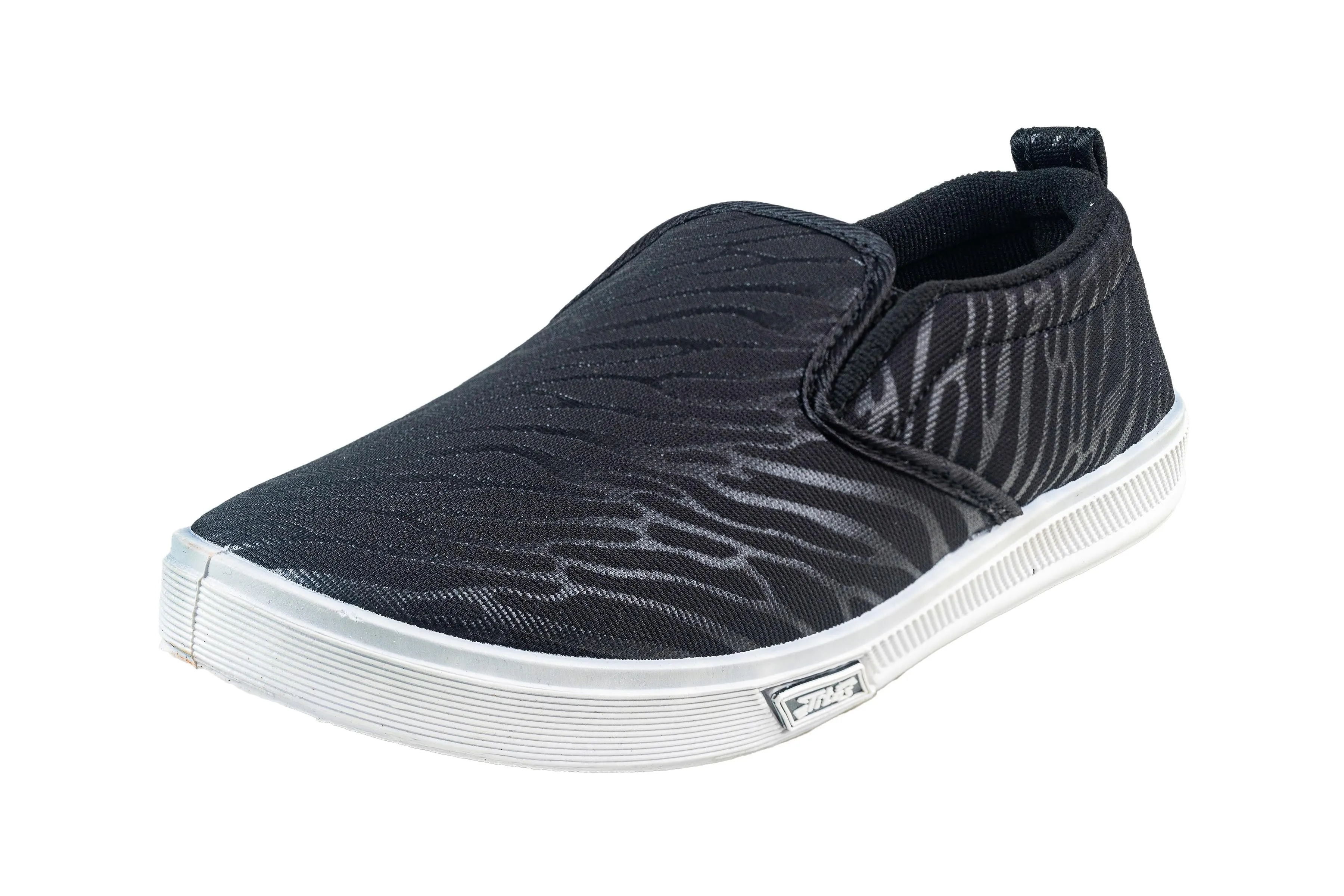 Titas Gents Black Wave Canvas Shoe