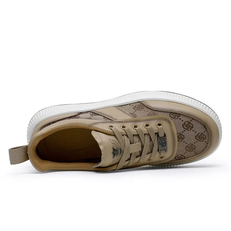 TNV Casual Leather Shoes Genuine Leather Thick Bottom Sneakers Laces Up  Breathable DS2330