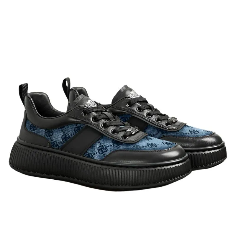 TNV Casual Leather Shoes Genuine Leather Thick Bottom Sneakers Laces Up  Breathable DS2330