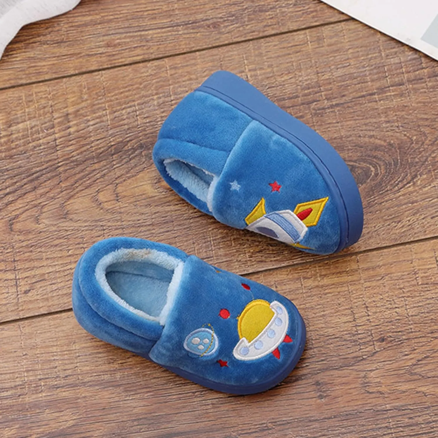 Toddler Slippers Boys Girls Little Kids House Slipper Cute Warm Soft Indoor Bedroom Shoes with Non-slip Sole