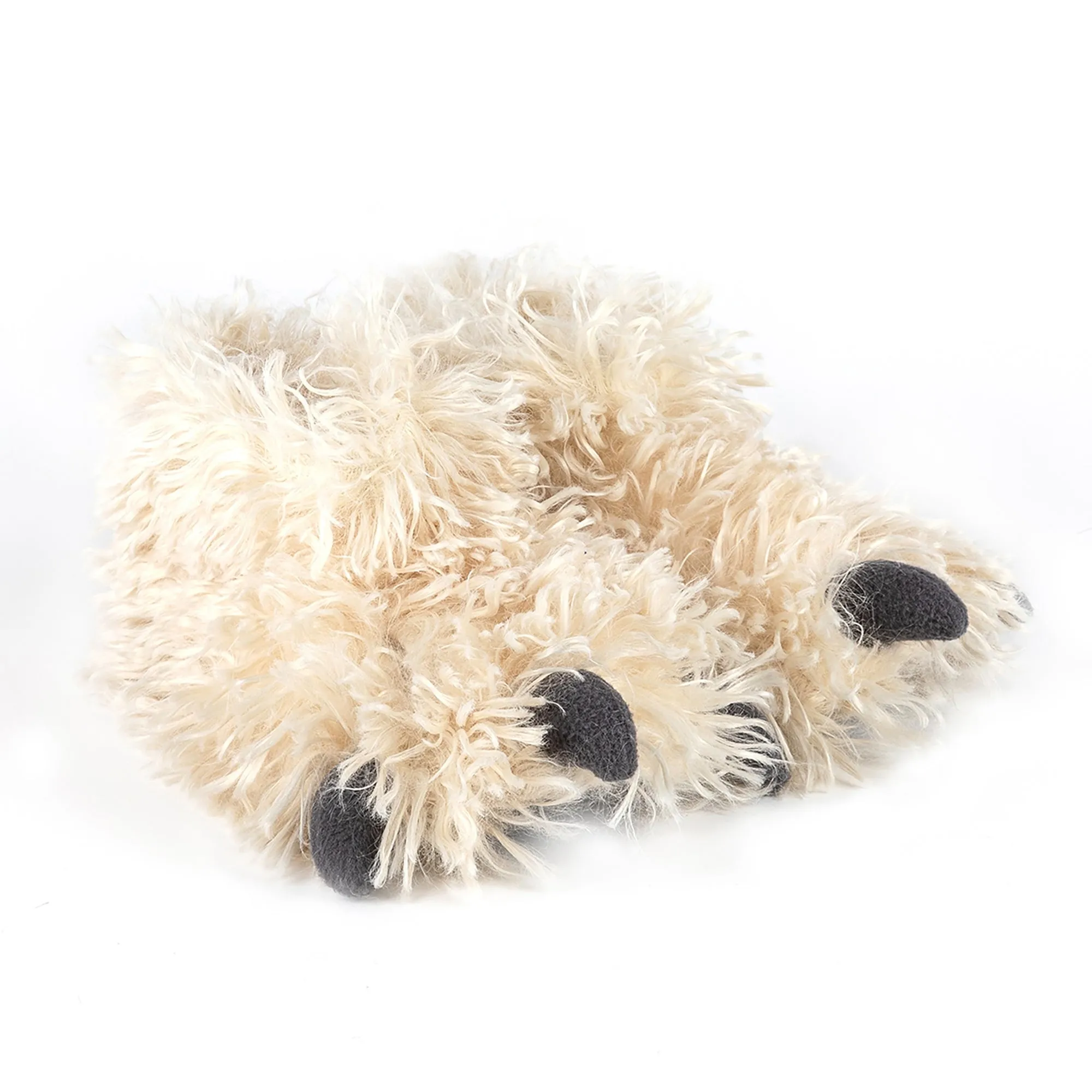 Totes Isotoner NOVELTY YETI FOOT Boys Slippers Cream