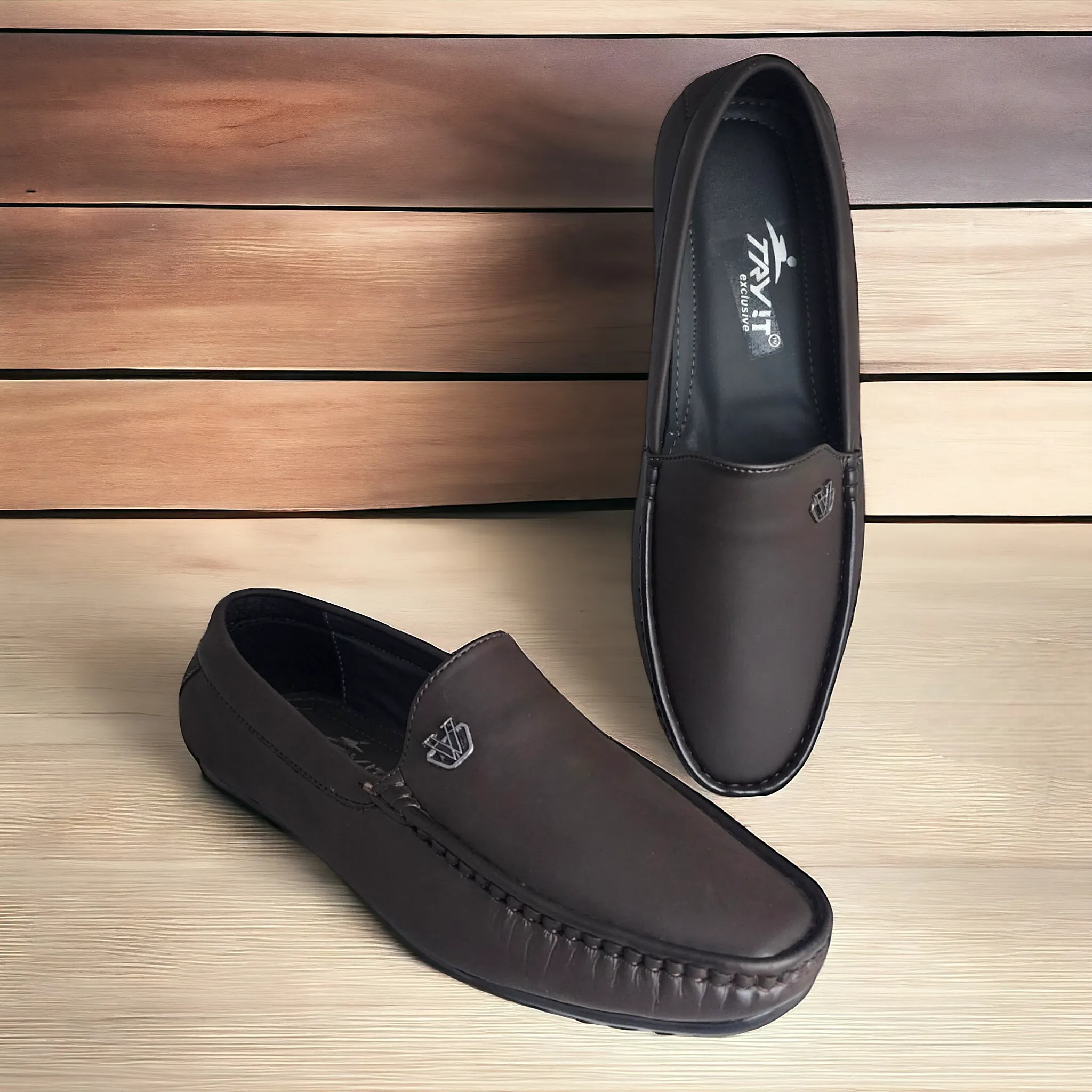 TRY IT 811 BROWN Men's Loafers Shoes
