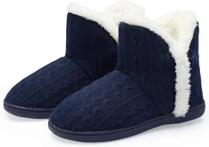 TUOBUQU Women Warm Bootie Slippers Fluffy Plush Indoor Outdoor Winter Booty Slippers