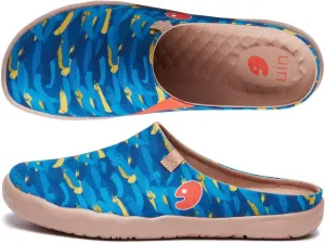 UIN Men's Painted Slipper Lightweight Comfort Mules Walking Casual Household Slip Ons Art Travel Shoes Malaga