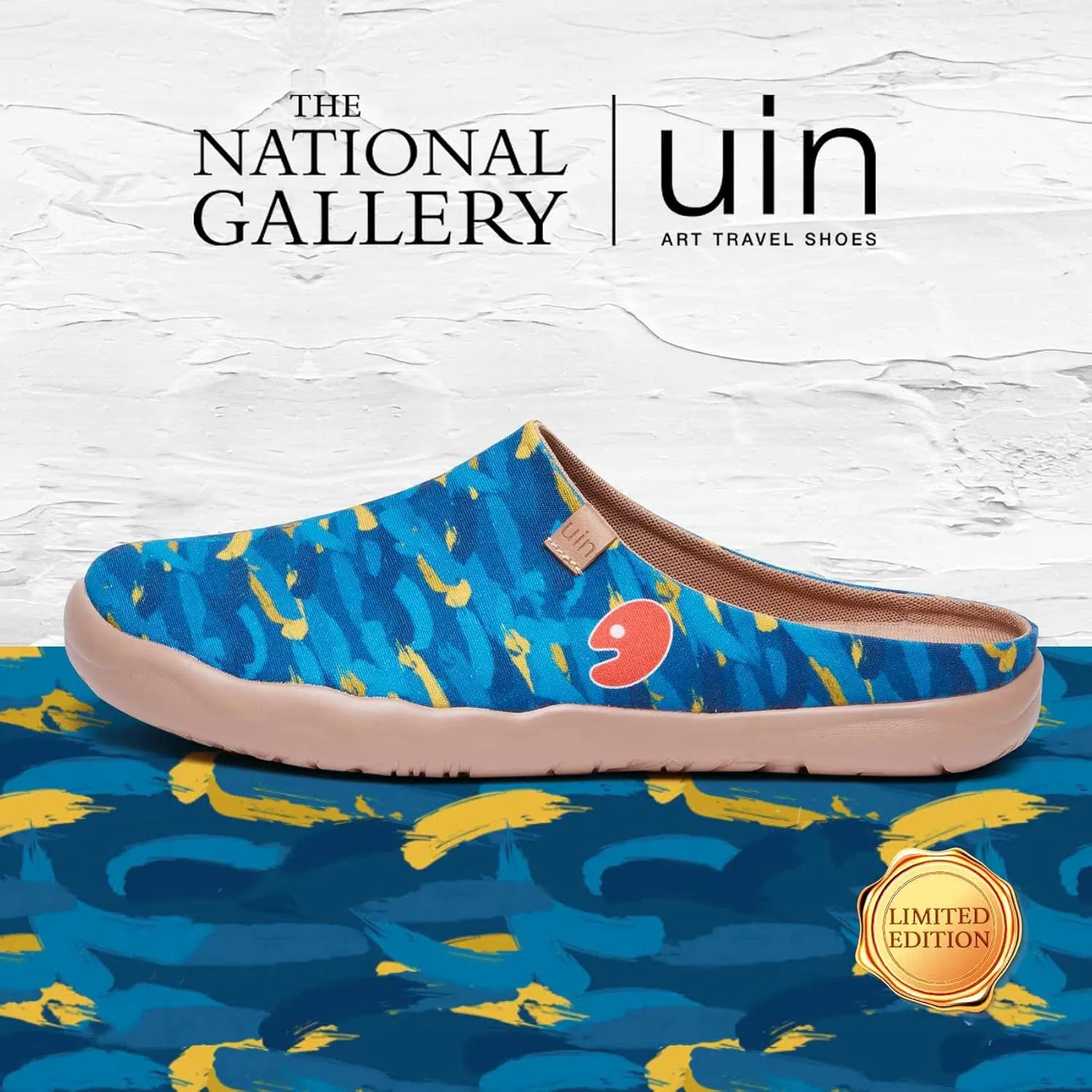 UIN Men's Painted Slipper Lightweight Comfort Mules Walking Casual Household Slip Ons Art Travel Shoes Malaga