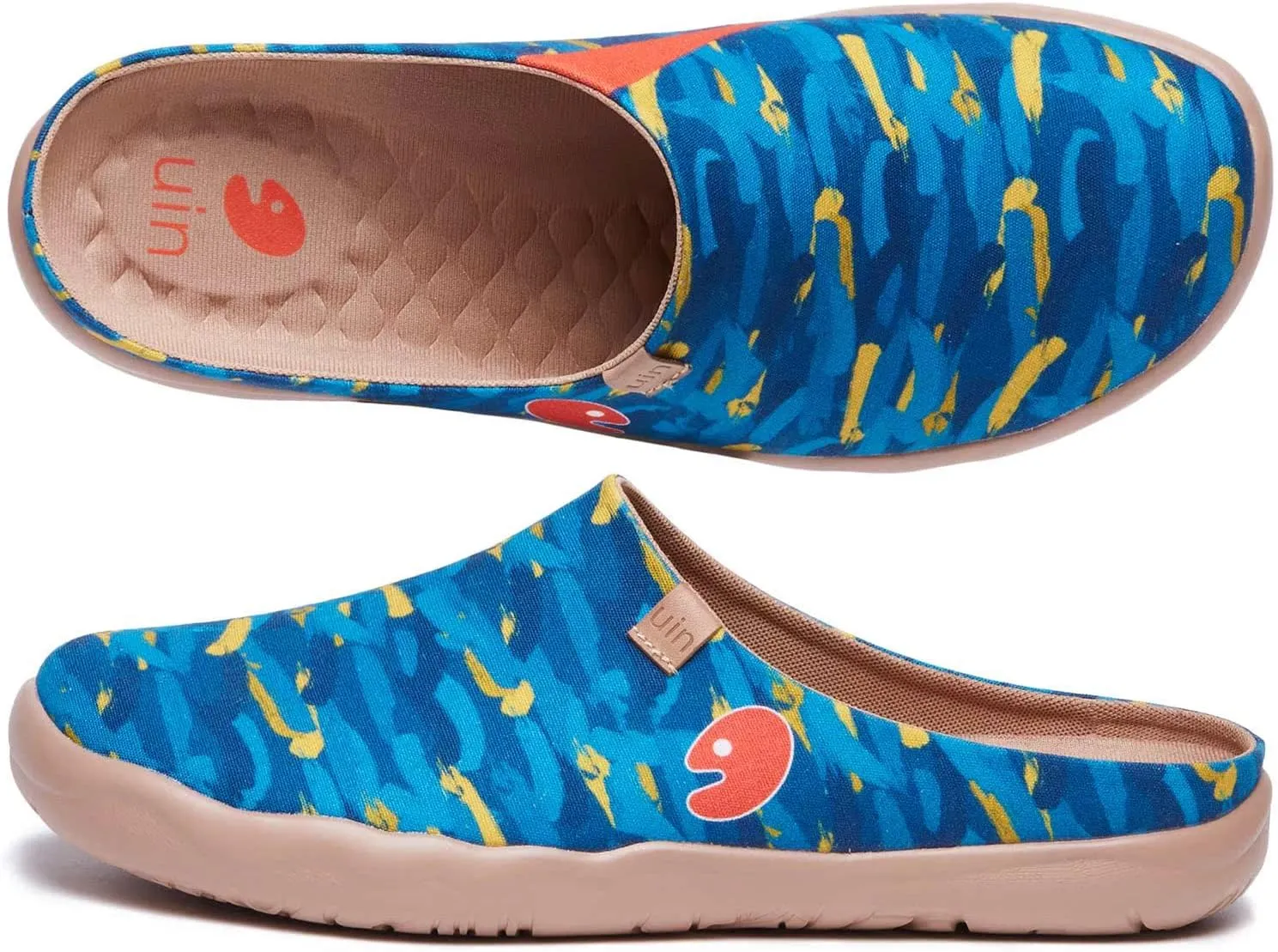 UIN Men's Painted Slipper Lightweight Comfort Mules Walking Casual Household Slip Ons Art Travel Shoes Malaga