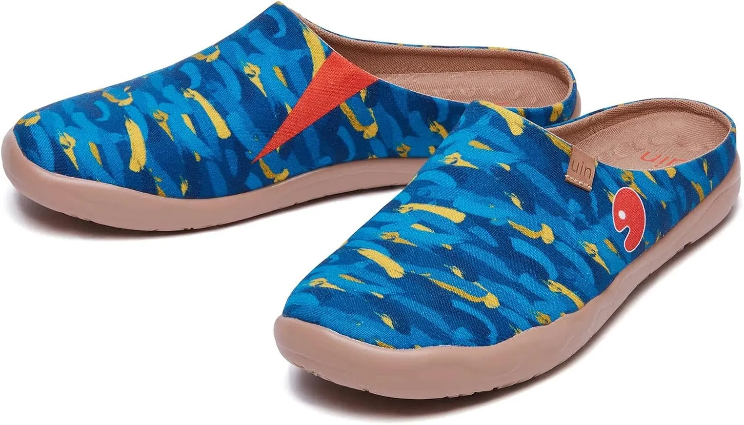 UIN Men's Painted Slipper Lightweight Comfort Mules Walking Casual Household Slip Ons Art Travel Shoes Malaga