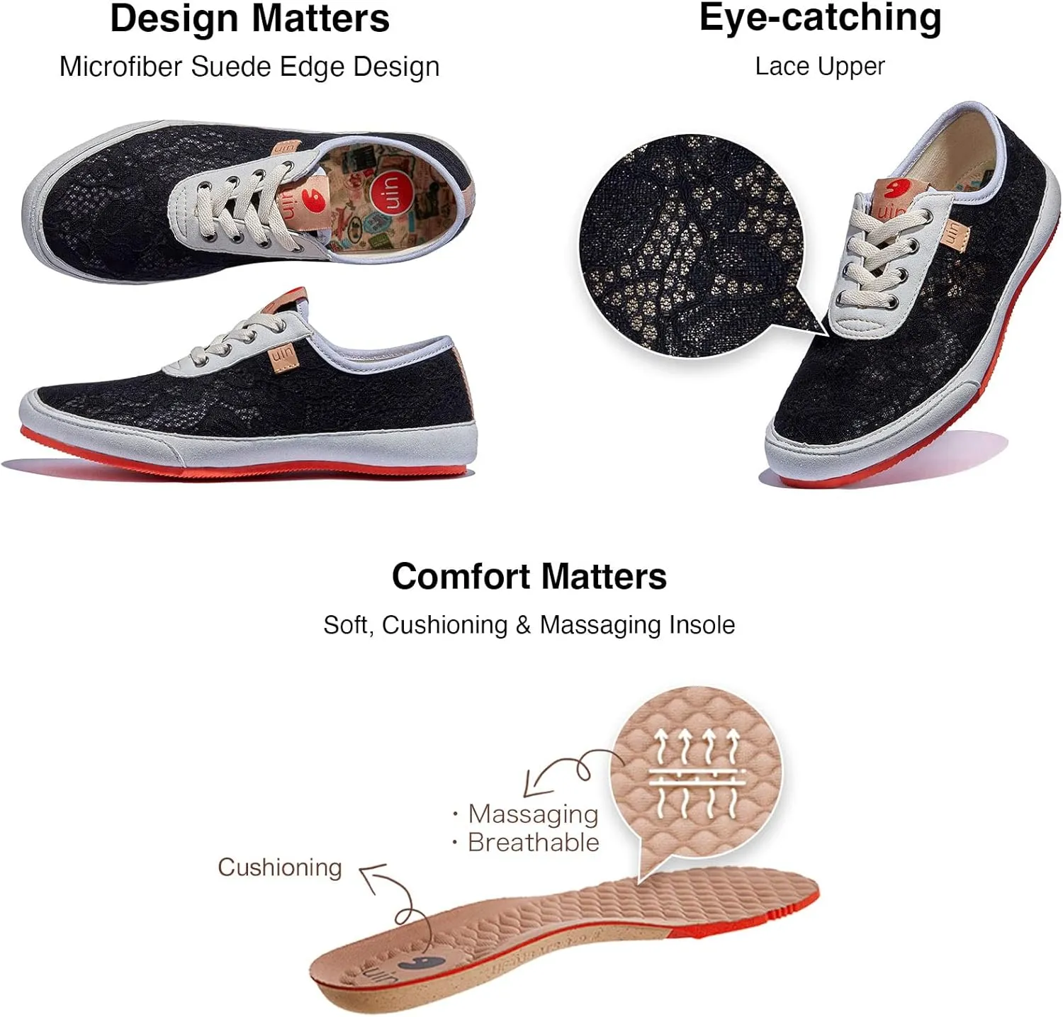 UIN Women's Art Painted Walking Casual Travel Shoes Lightweight Comfort Fashion Sneaker Formentera Series