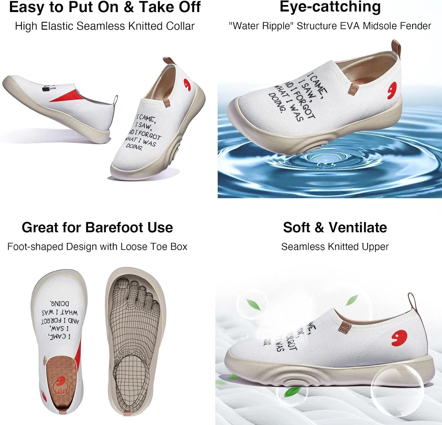 UIN Women's Art Travel Walking Shoes Slip On Casual Lightweight Fashion Sneaker Toledo ⅩⅤ