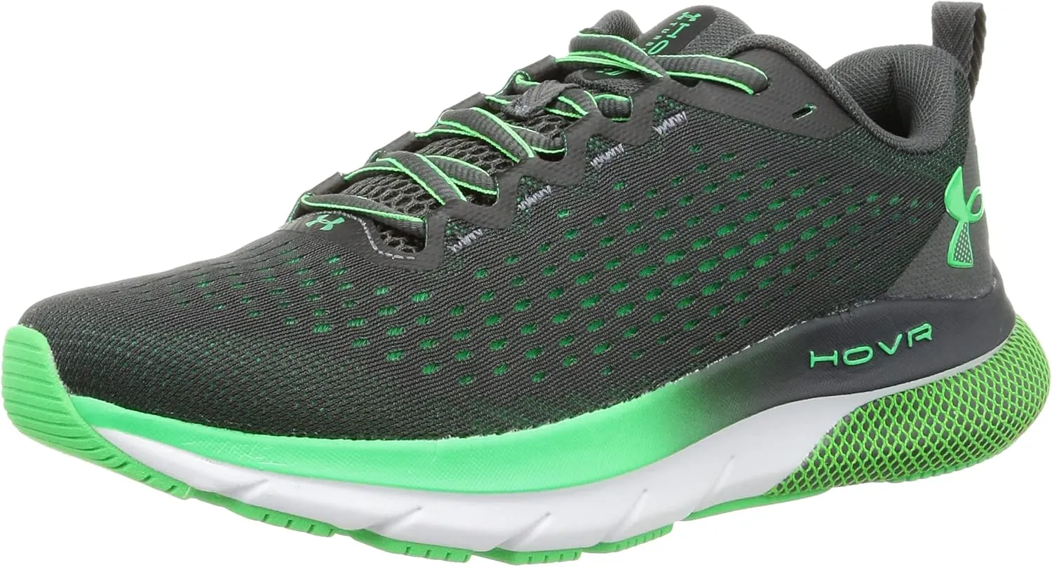 Under Armour UA HOVR Turbulence Men's Running Shoes, Jet Gray / Halo Gray / Extreme Green, 27.5 cm