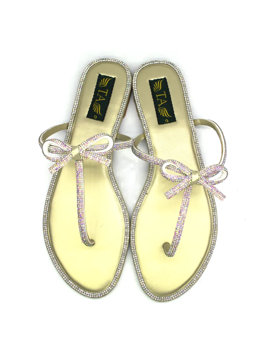 Unique Slippers With Stonework For Ladies