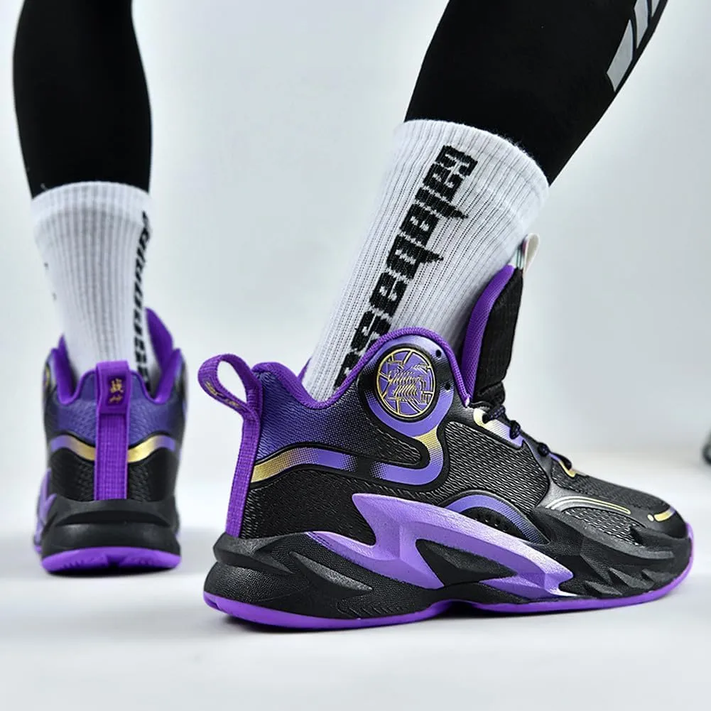 Unisex High Top Breathable Mesh Basketball Shoes Lightweight Shock Absorption and Training Sneakers
