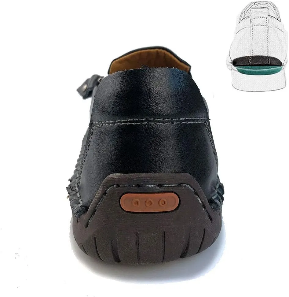 UPIShi Mens Driving Oxford Leather Casual Slip-on Sneaker Stitched Flats Penny Loafers Lightweight Shoes