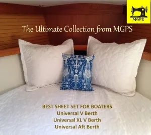 V Berth Boating Sheet Set 100% Egyptian Cotton 600 Thread Count Universal V Berth Sheet Set Boat Bedding Fits mattresses up to 12” Depth, Sailboat Boaters Gift - Dark Grey Stripe