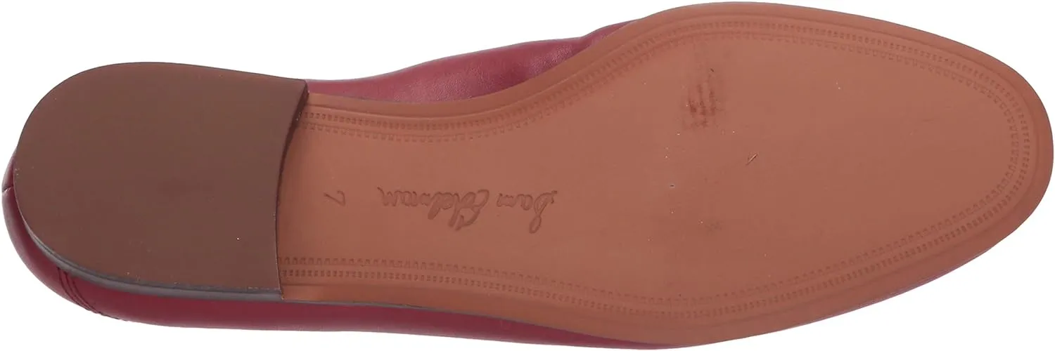 Vamp Loafers Classic Edelman Red Chain Loraine Sam Leather Running out fast Woven Detail Efficient Garnet