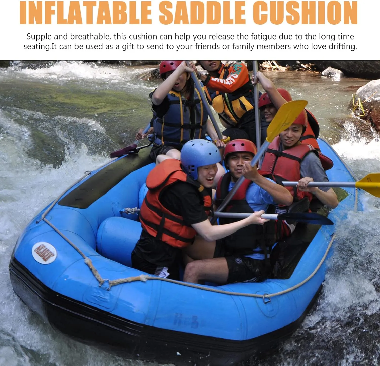 VANZACK Inflatable Boat Seat Cushion, PVC Soft Kayak Cushion, Adjustable Inflatable Seat for Boating, Canoeing, Camping, Green, 17.71 X 13.77 X 3.93 Inches
