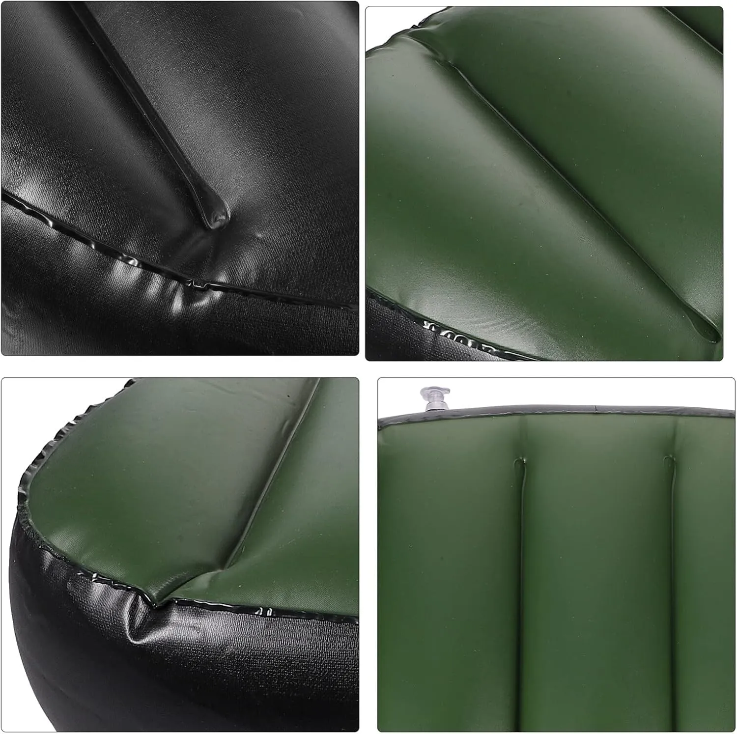 VANZACK Inflatable Boat Seat Cushion, PVC Soft Kayak Cushion, Adjustable Inflatable Seat for Boating, Canoeing, Camping, Green, 17.71 X 13.77 X 3.93 Inches