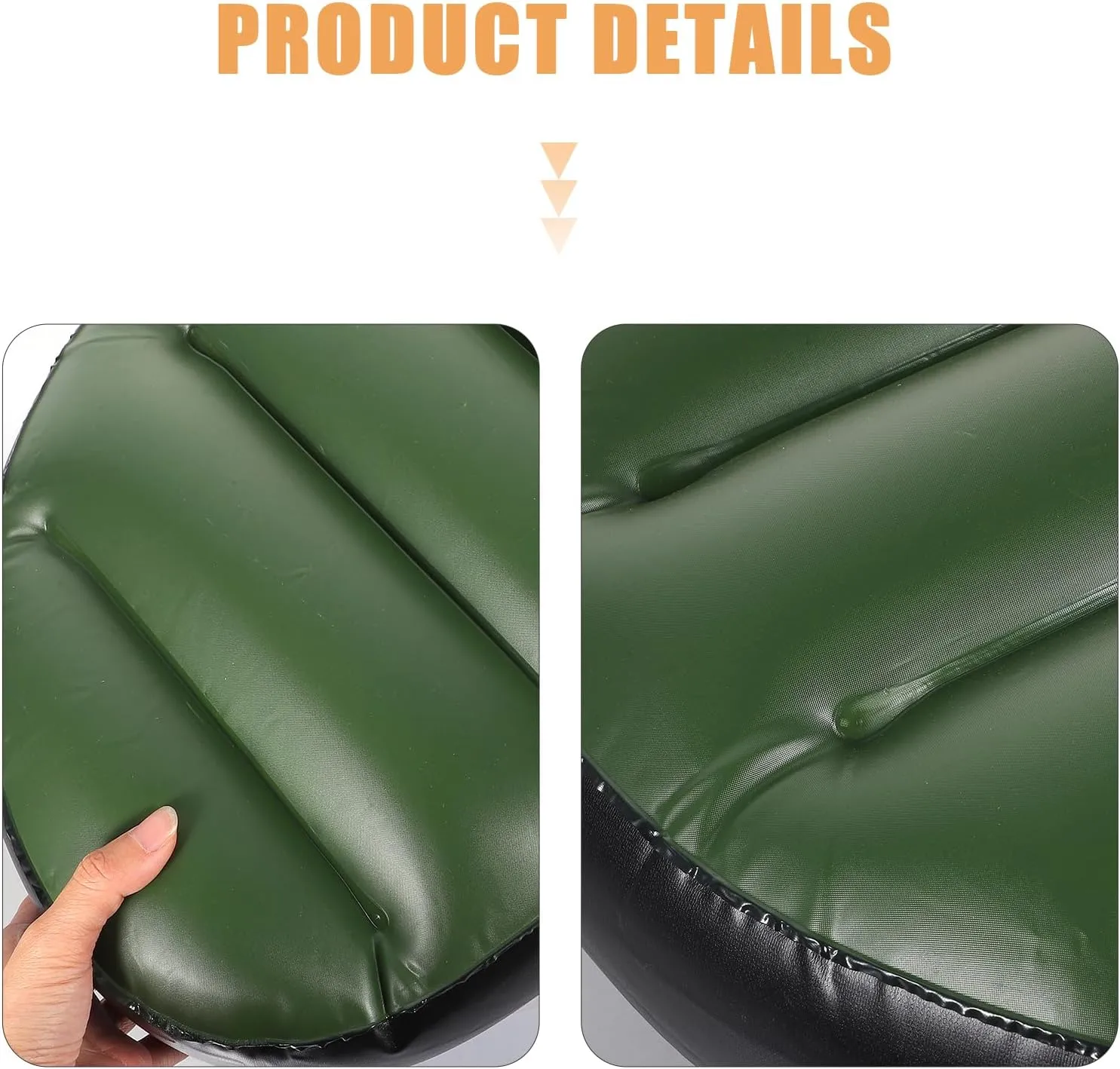 VANZACK Inflatable Boat Seat Cushion, PVC Soft Kayak Cushion, Adjustable Inflatable Seat for Boating, Canoeing, Camping, Green, 17.71 X 13.77 X 3.93 Inches