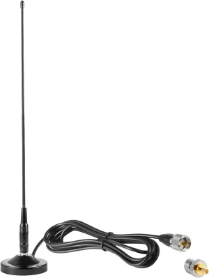 Vehicle Car Mobile Ham Radio GMRS Soft Whip Antenna, UHF VHF 136-174MHz 400-470MHz 2meter 70CM Magnetic Base Mount Antenna for Motorola Kenwood Midland BTECH and BaoFeng Mobile Radios, Eifagur