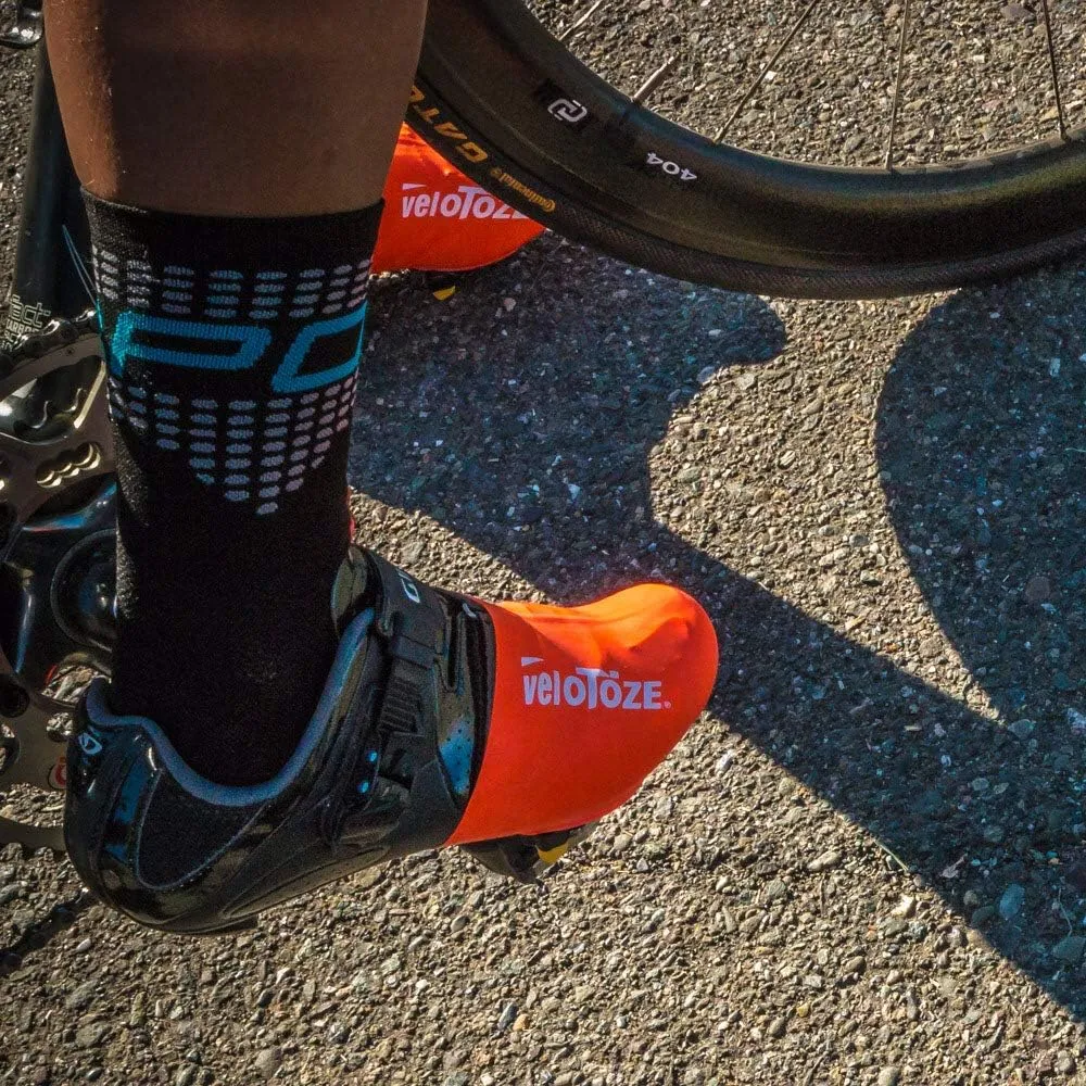 veloToze Toe Cover for Road Cycling Shoes - Keep feet Warmer in Cool, Spring and Fall Weather; Wear on Cleated Road Cycling Shoes - for Men and Women