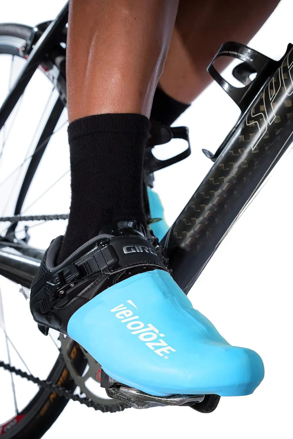 veloToze Toe Cover for Road Cycling Shoes - Keep feet Warmer in Cool, Spring and Fall Weather; Wear on Cleated Road Cycling Shoes - for Men and Women