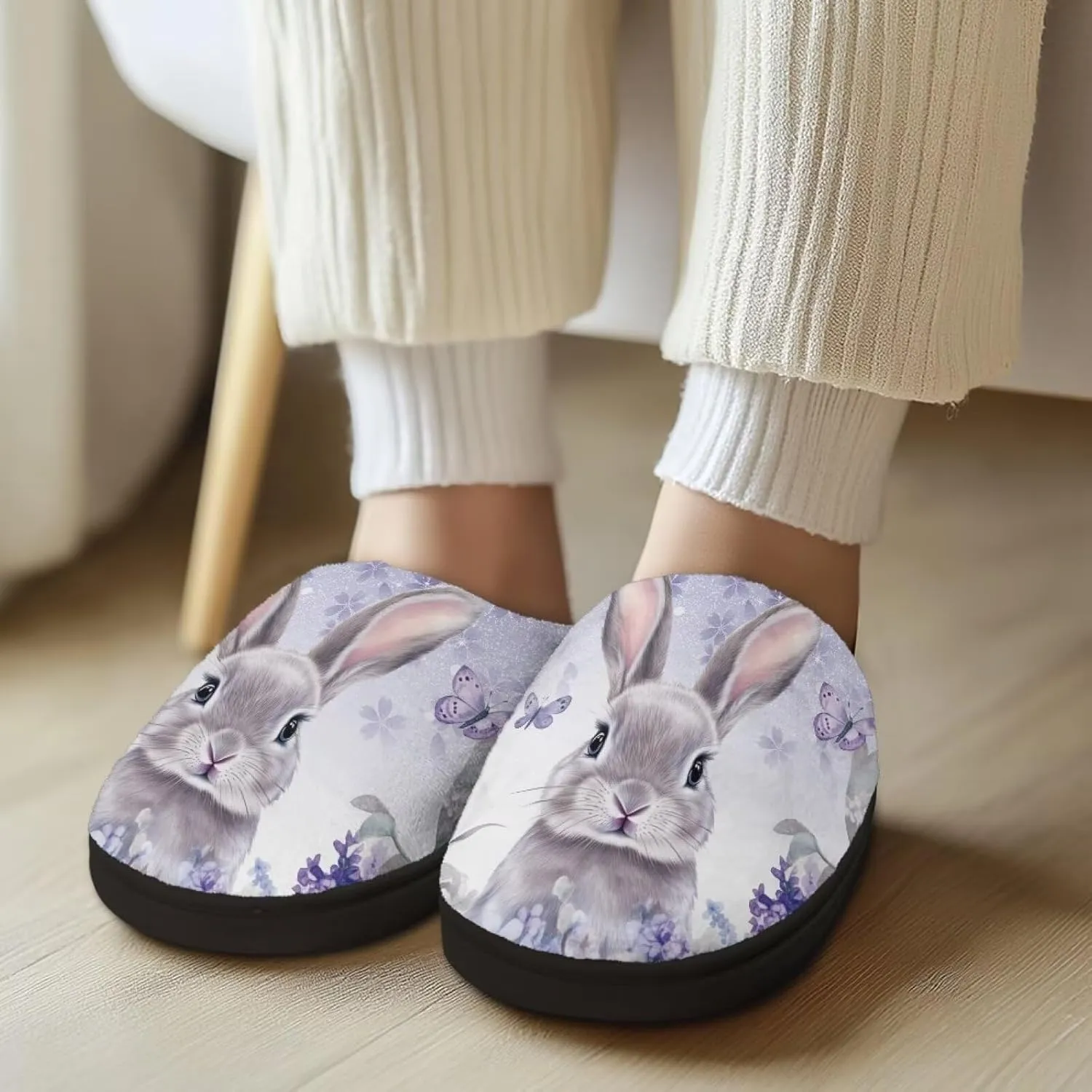 Veniyate House Slippers for Women Size 5.5-12 Anti-slip Winter Warm Sandals