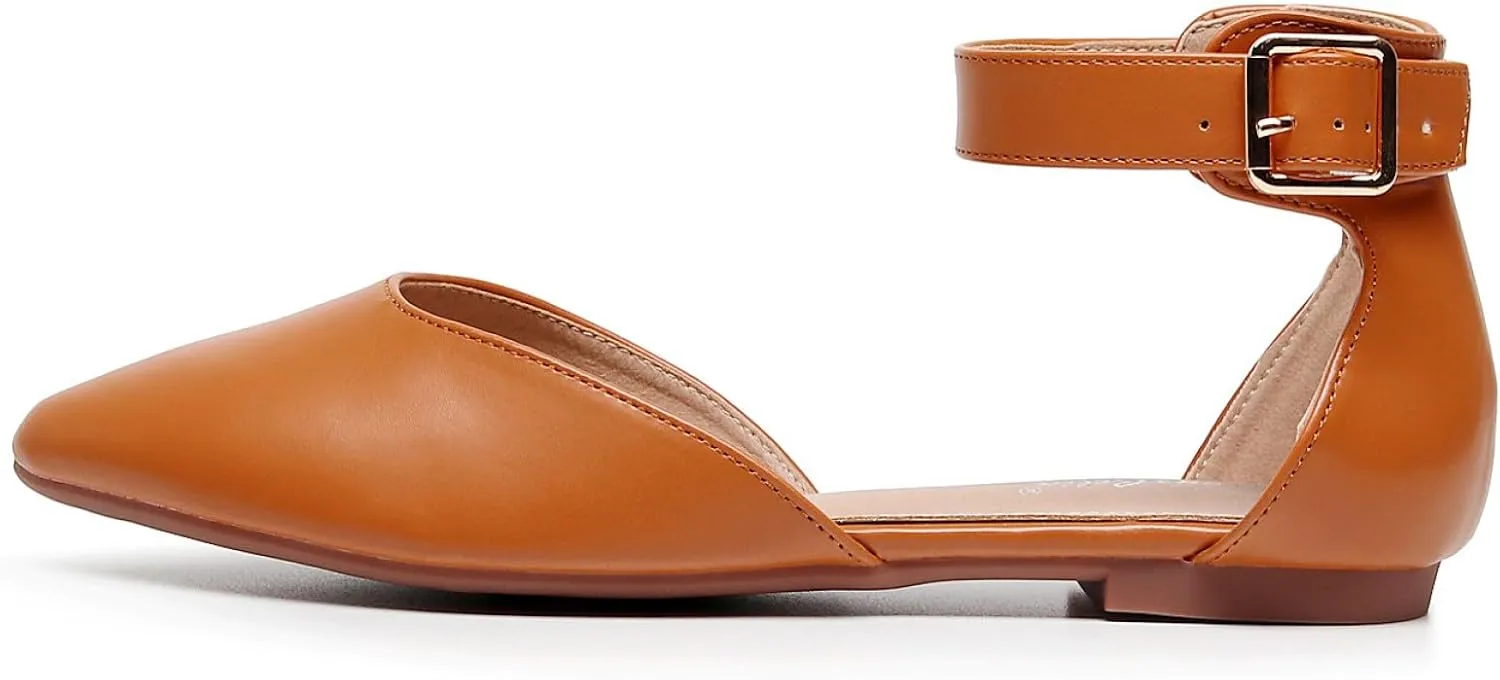 VenusCelia Women's D'Orsay Strap Flat Shoe