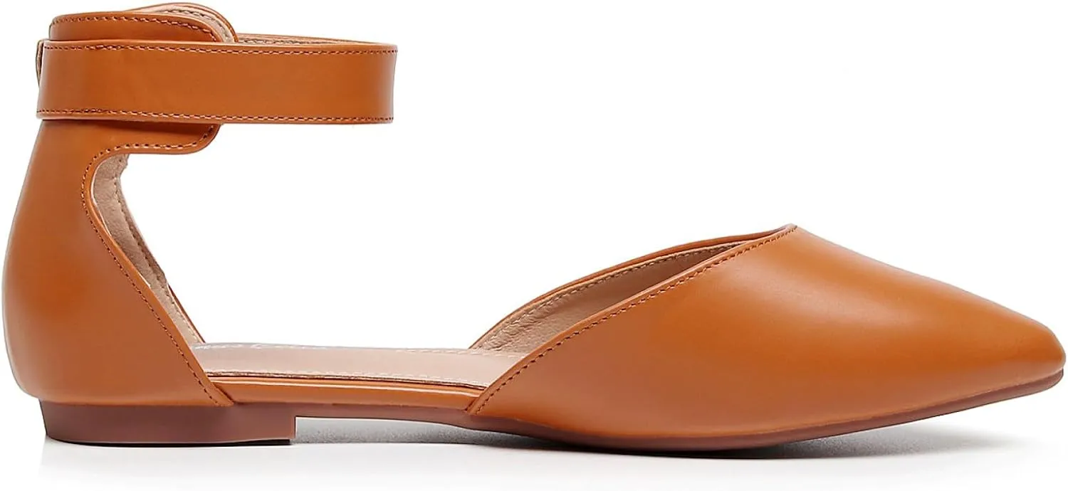 VenusCelia Women's D'Orsay Strap Flat Shoe
