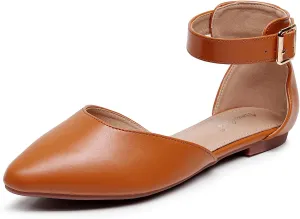 VenusCelia Women's D'Orsay Strap Flat Shoe