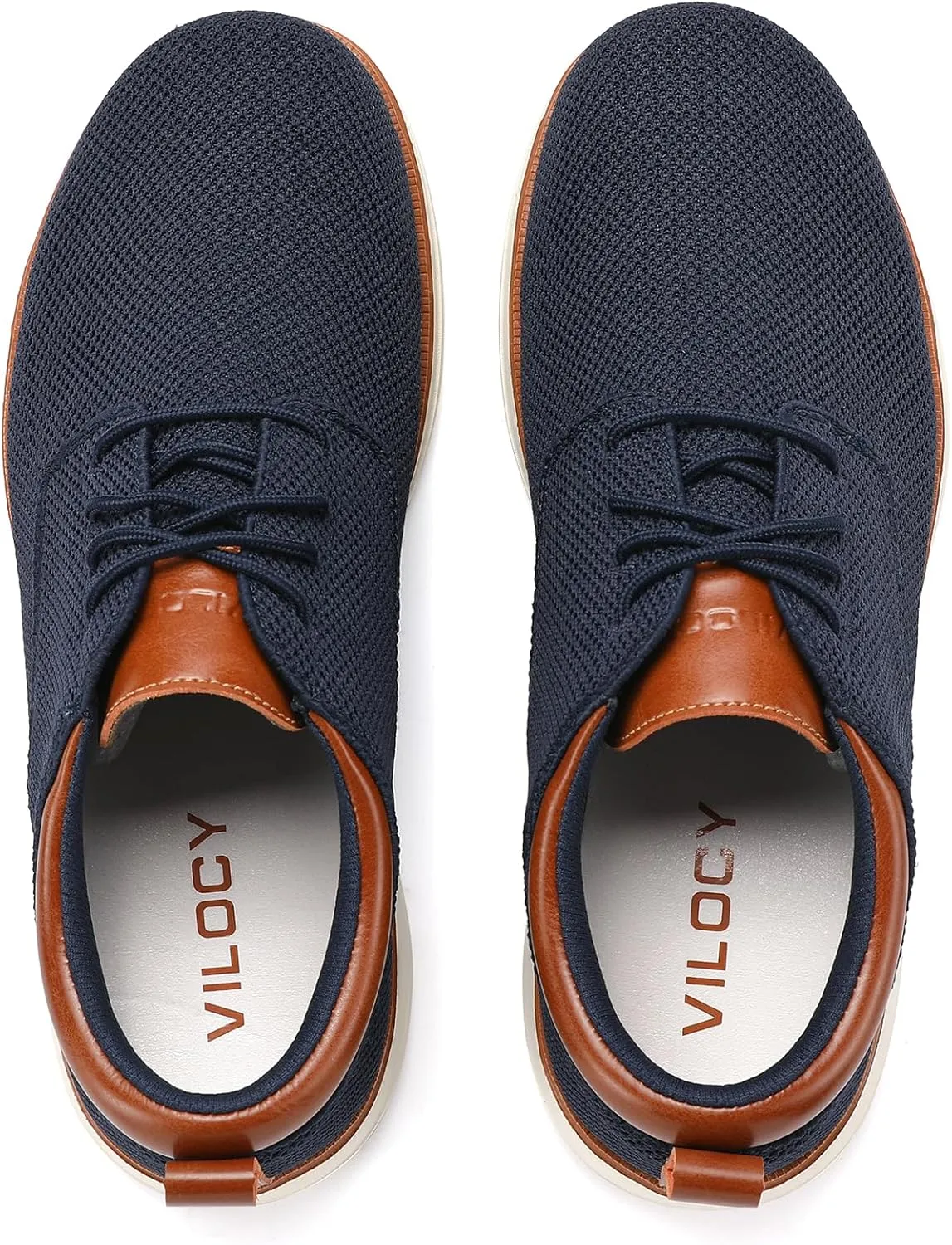 VILOCY Men's Wide Casual Dress Oxfords Business Shoes Fashion Sneakers Mesh Breathable Comfortable Walking Shoes