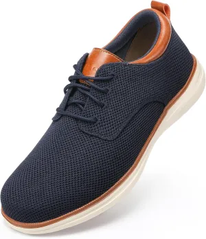 VILOCY Men's Wide Casual Dress Oxfords Business Shoes Fashion Sneakers Mesh Breathable Comfortable Walking Shoes