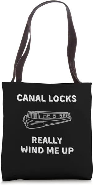 Vintage Narrowboat Canal Barge Canal Locks Wind Me Up Tote Bag