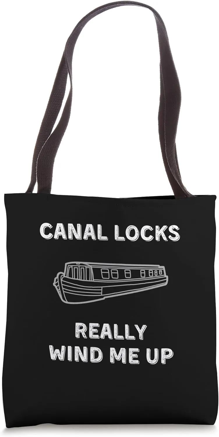 Vintage Narrowboat Canal Barge Canal Locks Wind Me Up Tote Bag