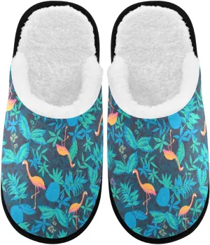 visesunny Tropical Rain Forest Nature Cozy Fuzzy Mens Womens Memory Foam House Slippers Plush Fleece Indoor Outdoor Slipper Medium