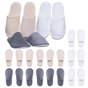 VOCHIC 12 Pair House Slippers for Guest, 7mm Sole Non Slip Disposable Slipper for Travel, Washable Reusable, Spa Slippers for Women Men Hotel, Indoor, Shoeless House, Home, Bathroom, Party, Wedding