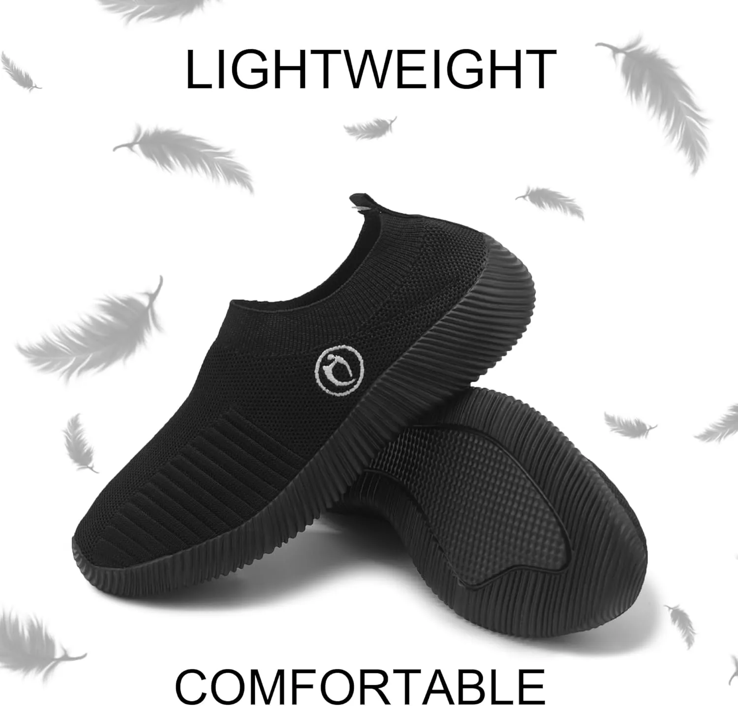 Walking Shoes Women Fashion Black Slip on Sneakers Womens Mesh Lightweight Breathable Sock Shoe Comfortable Platform Athletic
