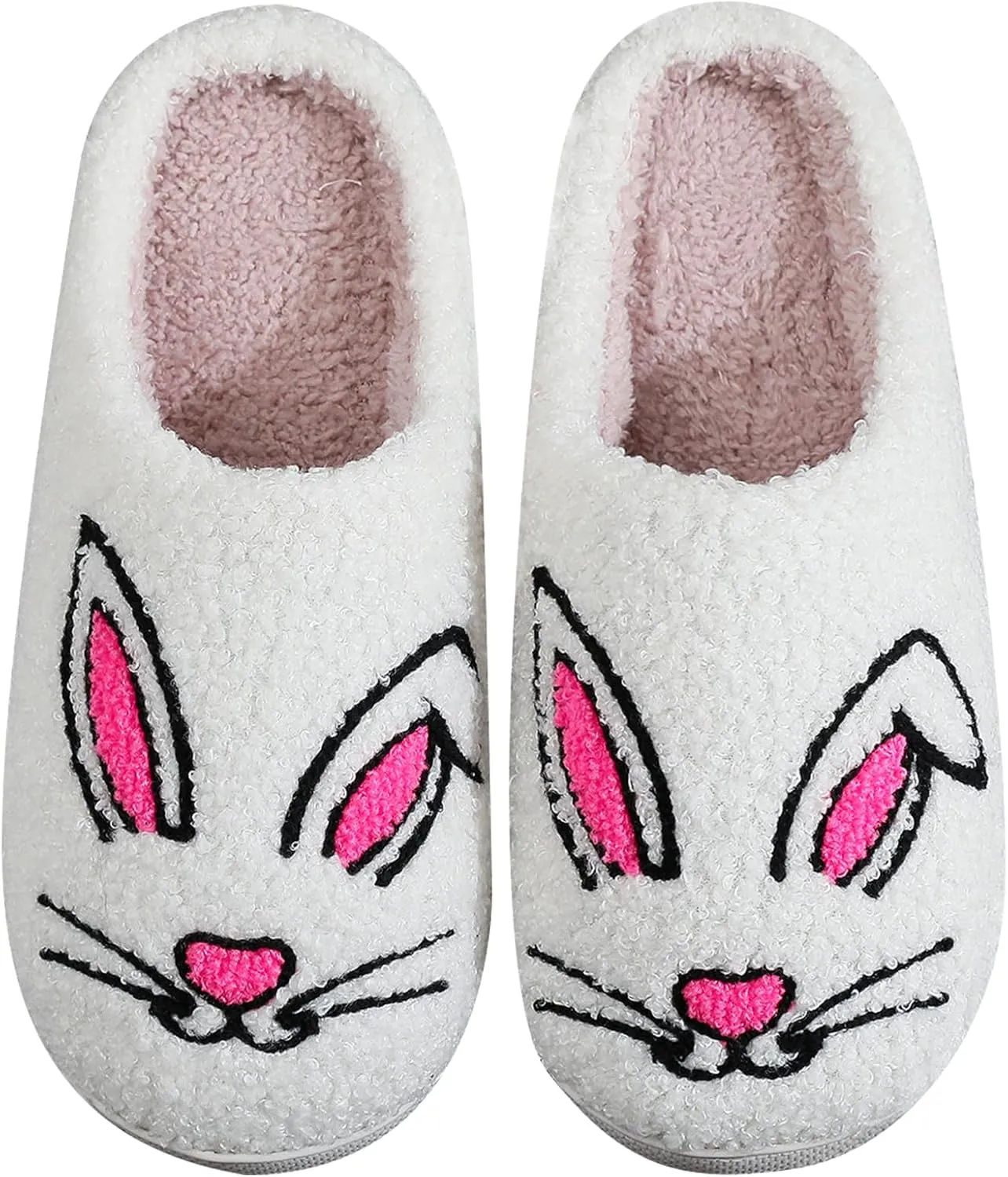 White Ghost Women's Halloween Fuzzy Warm Spooky Cute Fall House Slippers for Men - Outdoor & Indoor