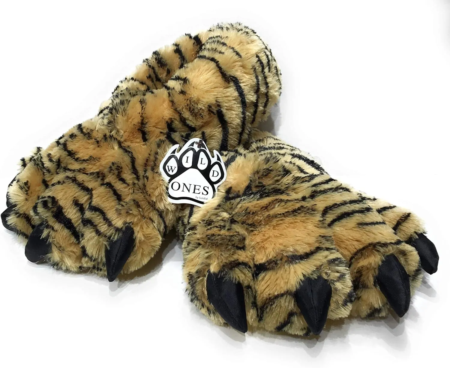 Wild Ones Furry Animal Claw Slippers for Toddlers, Kids and Adults