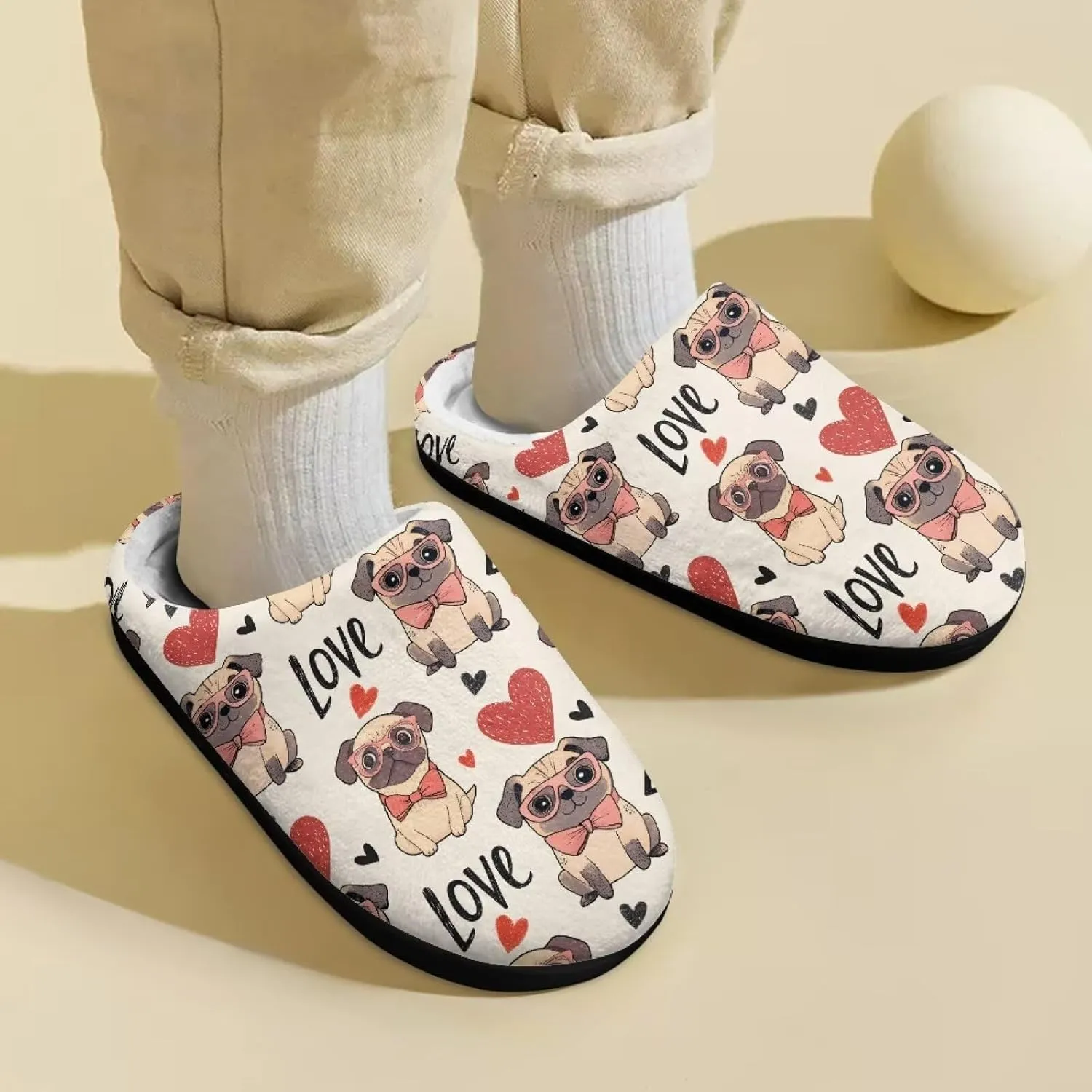 Winter Fluffy Slippers for Girls and Boys, Comfy Warm Scuff Slippers for Walking, Slip On Closed Toe Shoes for Home