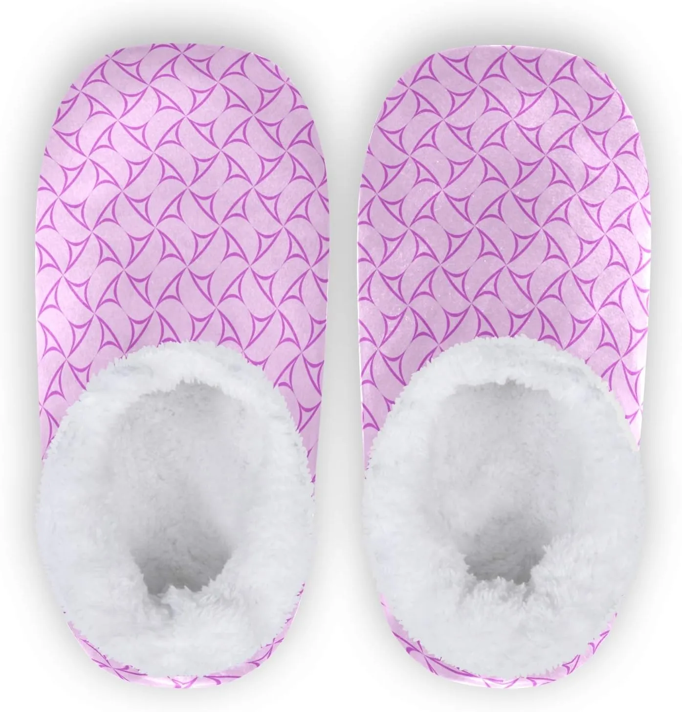 Winter House Slippers for Women/Men with Mandala Grid Element Cozy Fleece Slippers