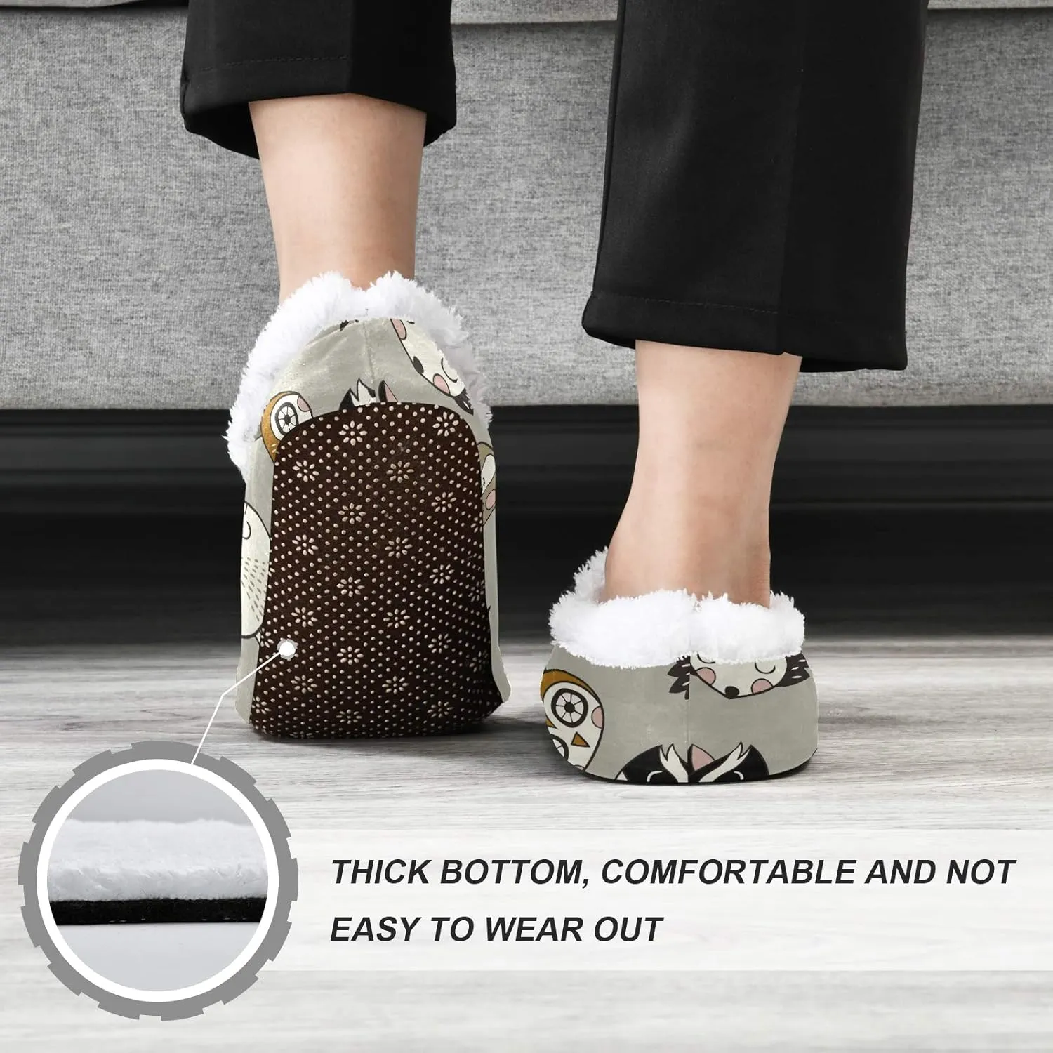 Winter House Slippers for Women/Men with Seamless Yellow Banana Pattern Element Cozy Fleece Slippers
