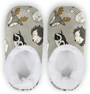 Winter House Slippers for Women/Men with Seamless Yellow Banana Pattern Element Cozy Fleece Slippers